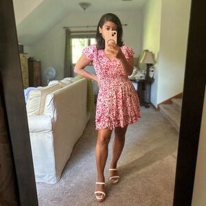 Poupette St. Barth Camilla Floral Smocked Mini Dress